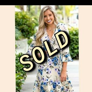 Floral ruffle wrap dress.